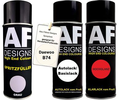 Spritzfüller Set für Daewoo B74 White Klarlack Spritzfüller Grundierung Spraydos