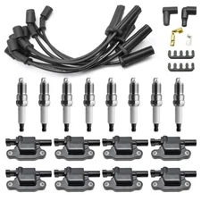 8 sets Performance KIT 41-962 Spark Plugs Ignition Coils Wire Set For Chevy