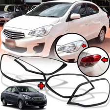 Set Head Tail Lamp Light Cover For Mitsubishi Mirage G4 2013-2017 Sedan