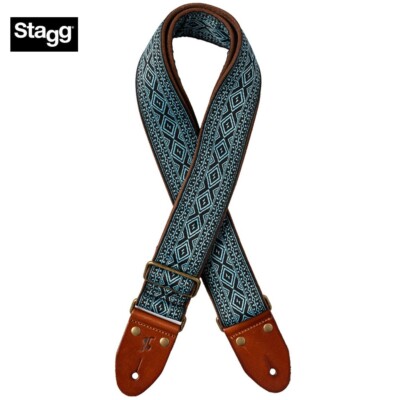 Stagg Losange 2'' Woven Nylon Guitar Strap Diamond Blue SWO-LOS-BLUE
