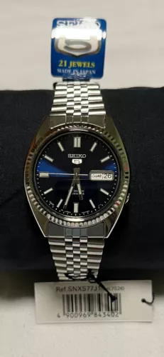 Custom Seiko Japan SNXS Blue Dial w/ Fluted Bezel & Slim Caseback