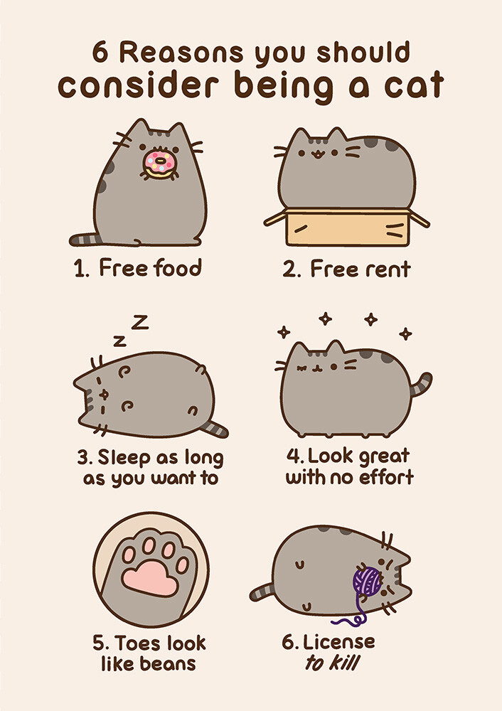 PUSHEEN 6 REASONS TO CONSIDER BEING A CAT GREETING CARD BIRTHDAY GIFT APP KITTEN