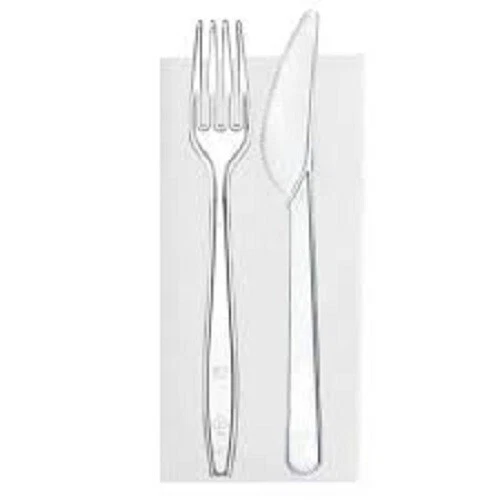 INGROCART 500 Set Posate di plastica Bis monouso Trasparenti imbustate riutilizzabili