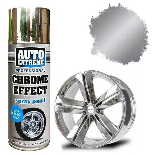 Professional Chrome Effect Spray Paint Metallic Finish Aerosol Auto Wheel  Car