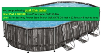 #ad Liner Bestway Coleman Power Steel 20 ft x 12 ft x 48 in Oval Pool NEW $349.00