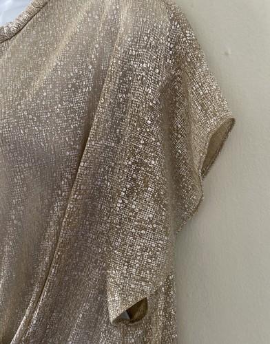Iro Panoramic Metallic Gold Shimmer Faux Wrap Top Glam Party Sz 36 US 4/6 NWOT - Picture 3 of 10