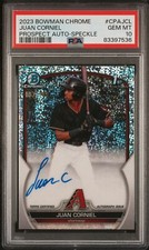2023 Bowman Chrome Prospect Autographs Juan Corniel Speckle Ref #CPAJCL PSA 10
