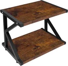 Printer Stand Multi-Purpose Printer Shelf for Desk,Wood Stand with Storage Home