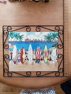 Chinese Ceramic Artist Wayne Gao Glazed Tile Surfboard Decoration