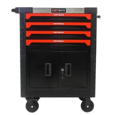 Removable 4 Drawer Tool Cart with Lock and 4 Casters