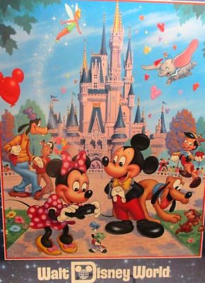 Walt Disney World | *NEW* 1990's Poster Wall Art Rolled Plastic
