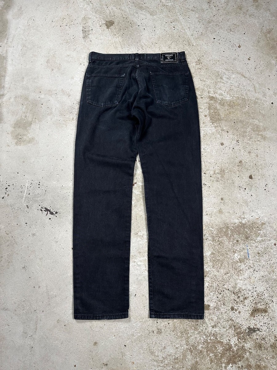 Vintage 90s Versace Jeans Couture Black Washed Denim Pants | eBay