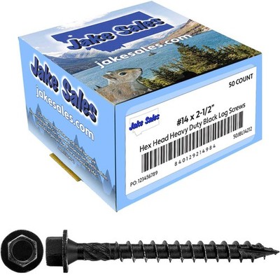 Jake Sales N.14 X 2-1/2inches Heavy Duty Black Timber/Log/Landscaping Wood Screw