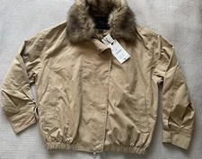 Zara Bomber Jacket With Detachable Faux Fur Collar Size S (UK8-12)