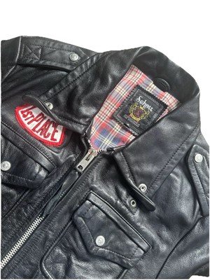 Rare Ramones punk 1990s Schott Cow Hide Leather With Blanket
