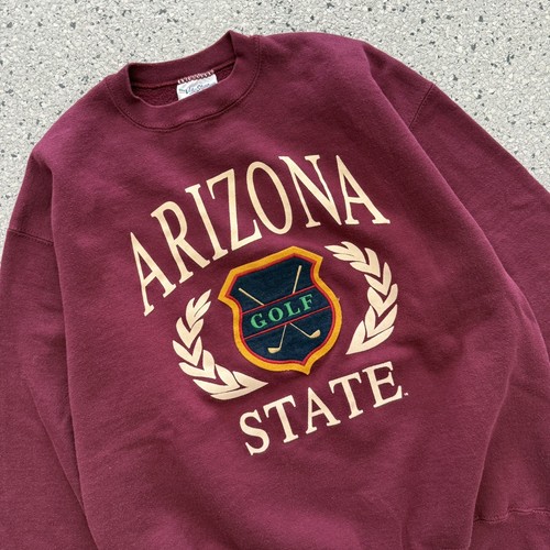 Vintage 90s Arizona State Golf Sweatshirt ASU Crewneck Pullover Maroon Size XL - Picture 4 of 6