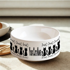 Personalized Cat Bowl Custom Pet Name Dish 6  Ceramic Cat Food Bowl