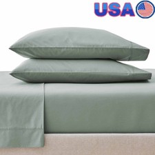 Soft 300 Thread Count Cotton Percale Sheet Set 4 Piece Bedding Machine Washable