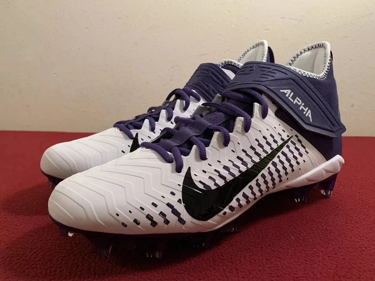 NEW NIKE ALPHA MENACE 4 ELITE TB FOOTBALL CLEATS WHITE/PURPLE/BLK FZ7701-102 11 Nike Alpha Menace 4 Elite Football Cleats. Nike.com main image 2