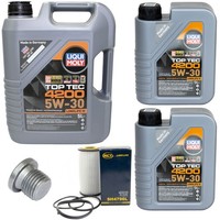 MotoröL Filter Set 5W-30 Liqui Moly 7 Liter + Schraube FüR Audi A7 A6 Q7 3.0 TDI