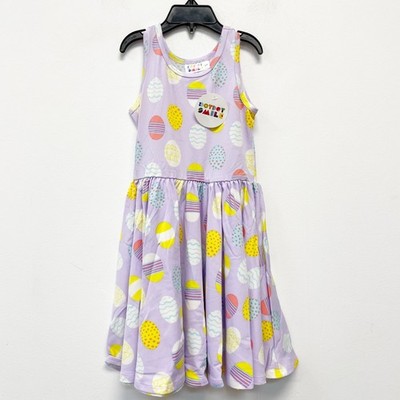 Dot Dot Smile Girls' Tank Dress Assorted Pastel Easter Egg Print 3/4