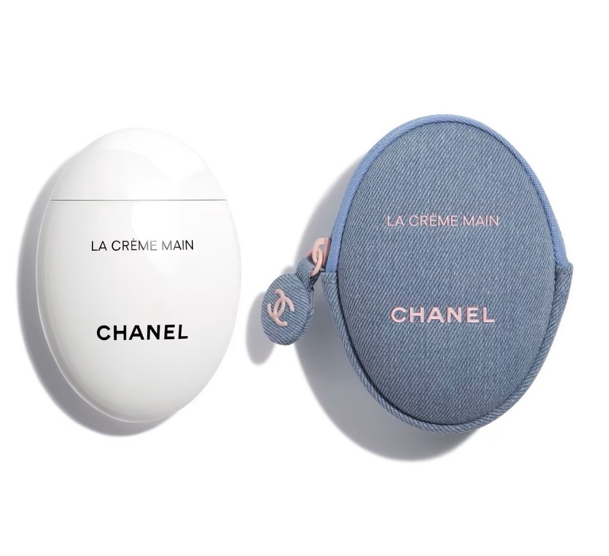 CHANEL LA CRÈME MAIN ポーチ付き CHANEL La Crème Main Hand Cream W/Denim Pouch Case 50ml + Denim