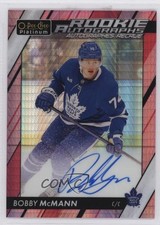 2023-24 O-Pee-Chee Platinum Rookie Red Prism 43/50 Bobby McMann #R-BM Auto 18vw