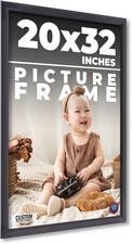 20x32 Frame Black Passaggi Solid Wood Picture Frame Width 1.5 Inches  Interior