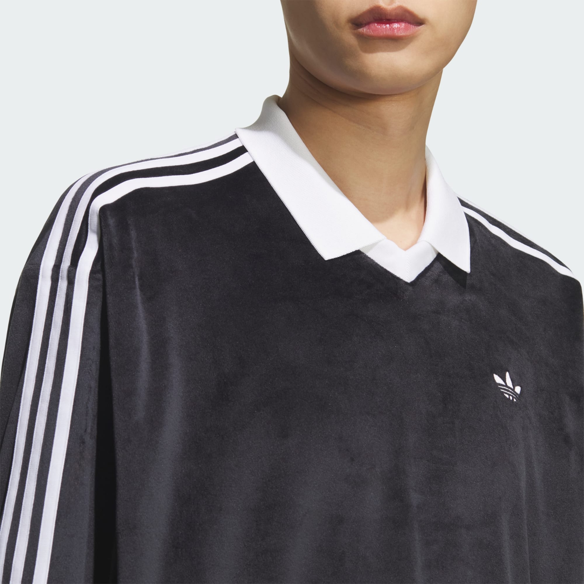adidas Velour long-sleeved polo shirt Black KQ5485 Japan Size | eBay