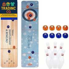 1 Set of 3-In-1 Tabletop Sports Games - Curling, Bowling, and Foosball Mini Boar