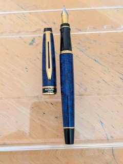 vtg Blue Gt Waterman Expert Fountain Pen Steel f Nib