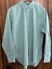 Ralph Lauren Classic Fit Men s Button Down Long Sleeve Green 16 34/35 B-61