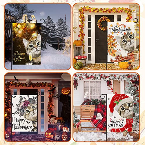 Seasonal Cat Garden Flags Set of 12 Double Sided 12 X 18 Inch Yard Flags - Picture 5 of 8