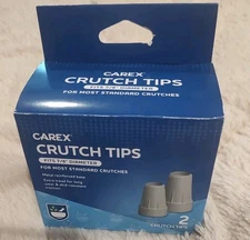 Carex Crutch Tips - Grey -Fits 7/8" Diameter - Set Of 2