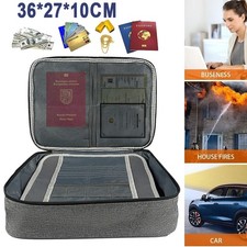 Fireproof Document Bag, File Storage Boxes with Lock Safe Fireproof Document Box