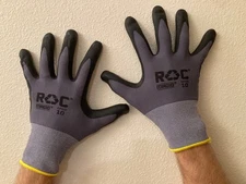 MAGID ROC GP102  NYLON COATED PALM SIZE 10  LARGE (6  PAIR) WORK GLOVES