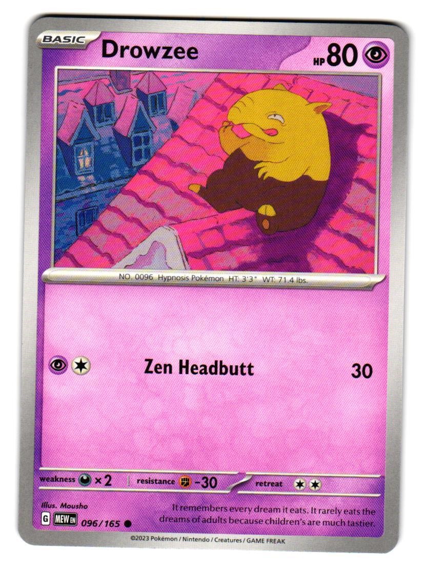 Drowzee 096/165 Common Scarlet & Violet 151 Pokemon Near Mint