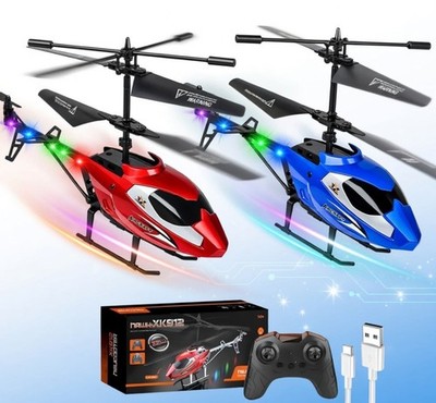 Ferngesteuerter Hubschrauber RC Indoor Flugzeug 2,4 GHz Gyro LED Lichter Kinder Spielzeug Gif
