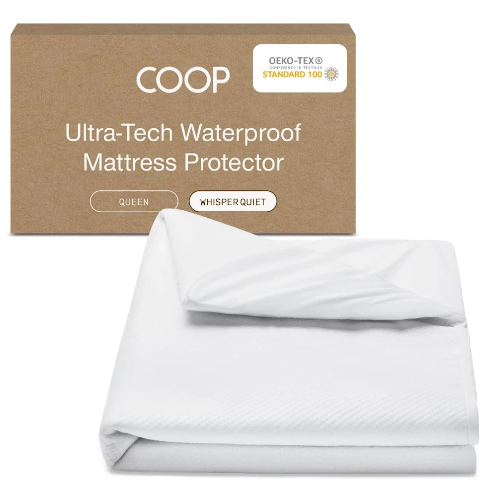 Coop Home Goods Ultra Tech Waterproof Mattress Protector Queen, Smooth Top