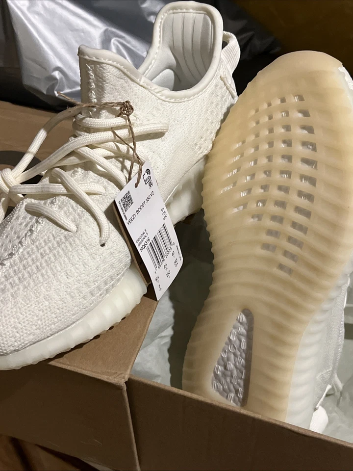 Adidas Yeezy Boost 350 V2 Para Hombre Crema/Triple Blanco Tenis Talla US 7 Foto 3 de 4