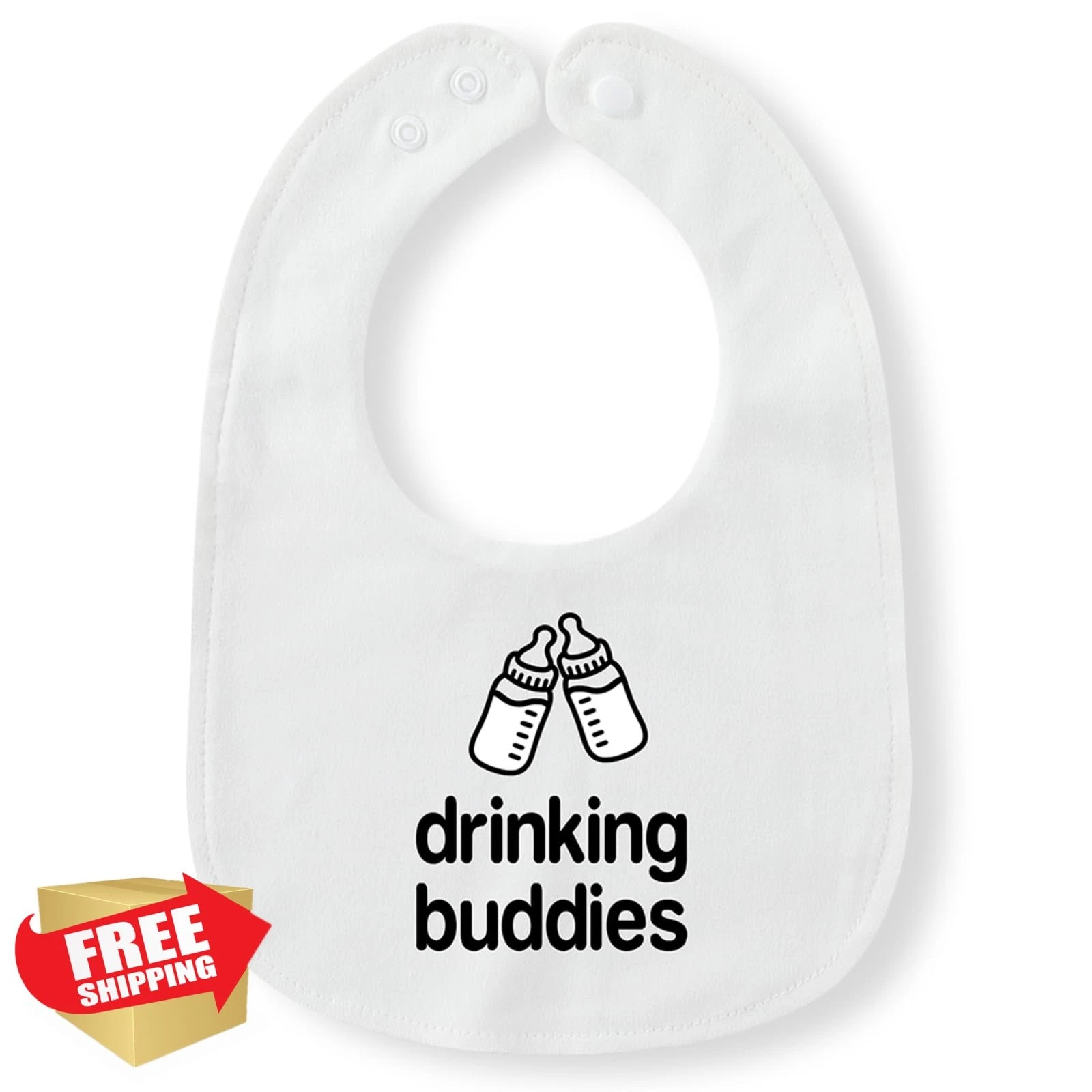 Xoleutpee Bib Cotton Waterproof Drinkg Buddies White