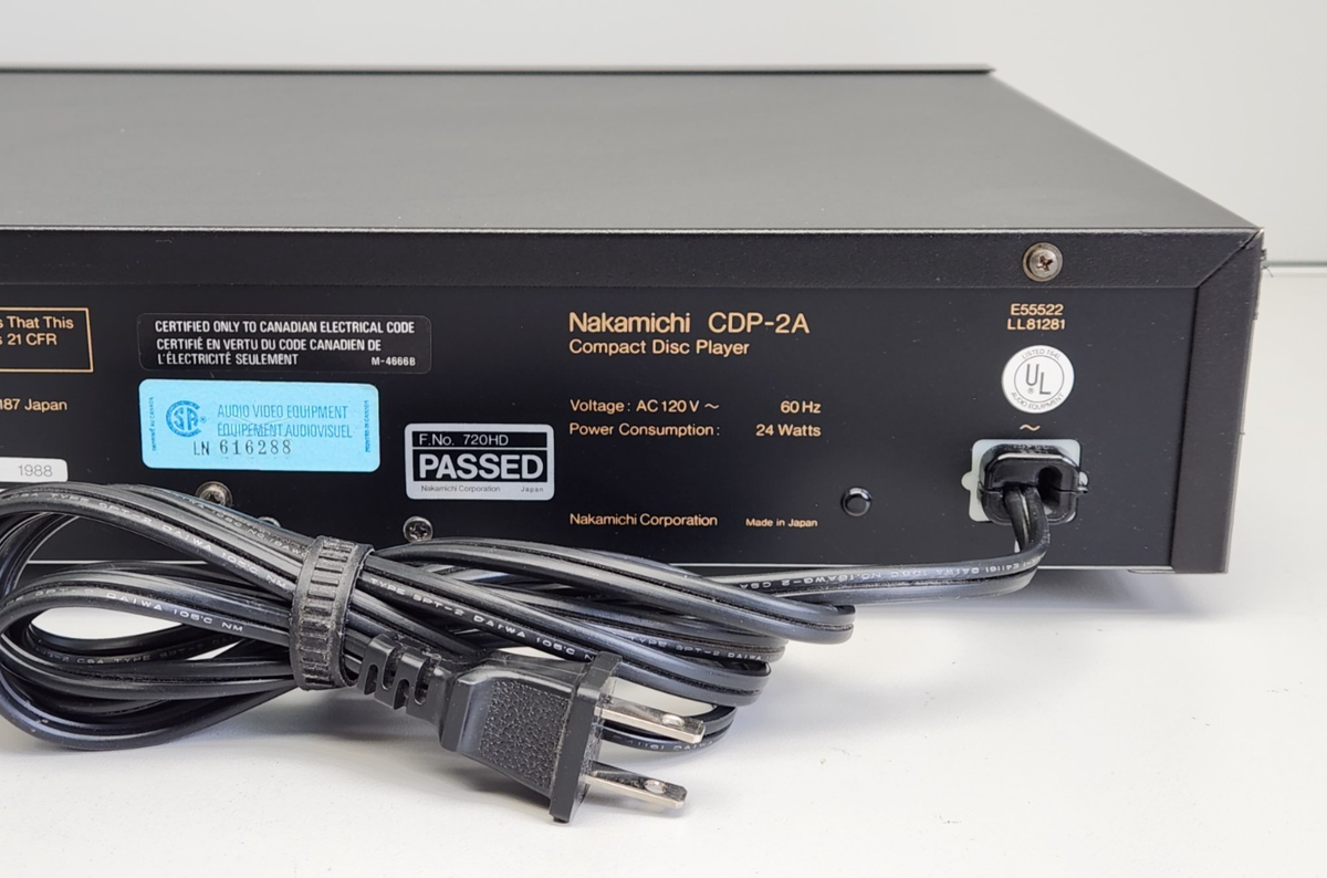 Vtg 1988 Nakamichi CDP-2A Compact Disc Player, No Power, AS-IS