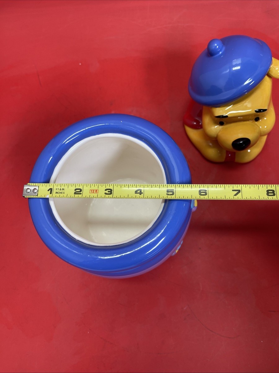 Vintage Disney Winnie the Pooh Cookie Jar – In Honey Pot – Blue