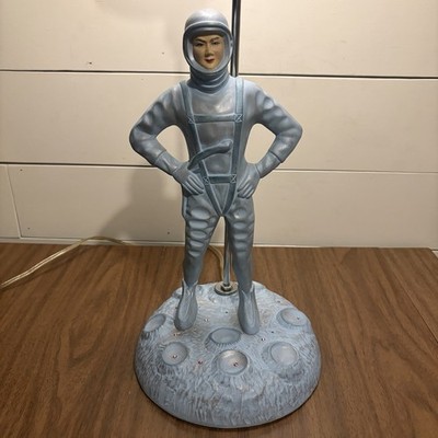 Astronaut Table Lamp Space Age Ceramic Moon Base Apollo Era Fres O Lone