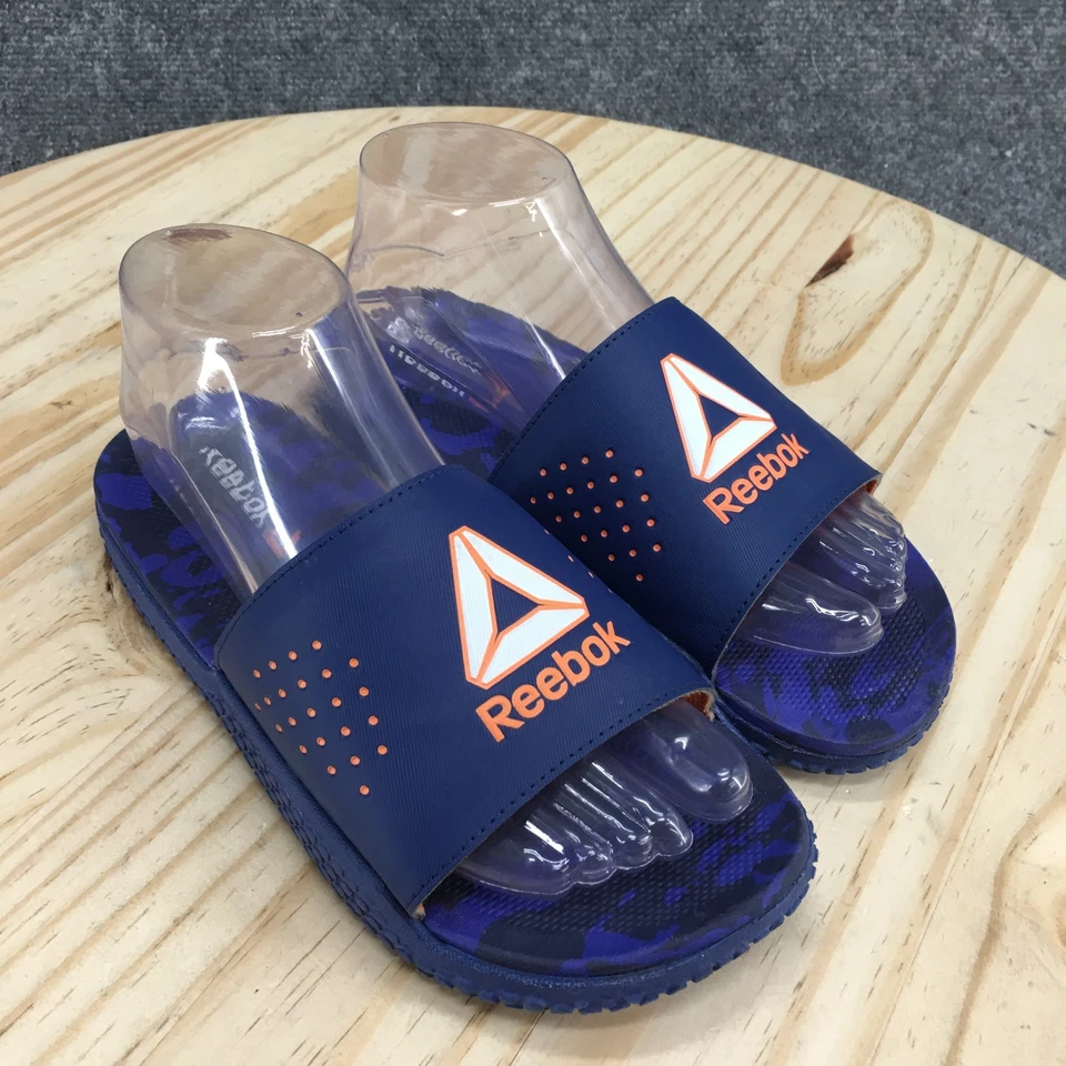 Sandalias Reebok Niños 5 Pervade Slide Negro Goma Sin cordones Punta Abierta Cómodas Planas Foto 3 de 4