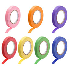 7Pcs 0.4 Inch X 21 Yards Masking Tape Painters Tape Rolls for Crafts, Labeling,
