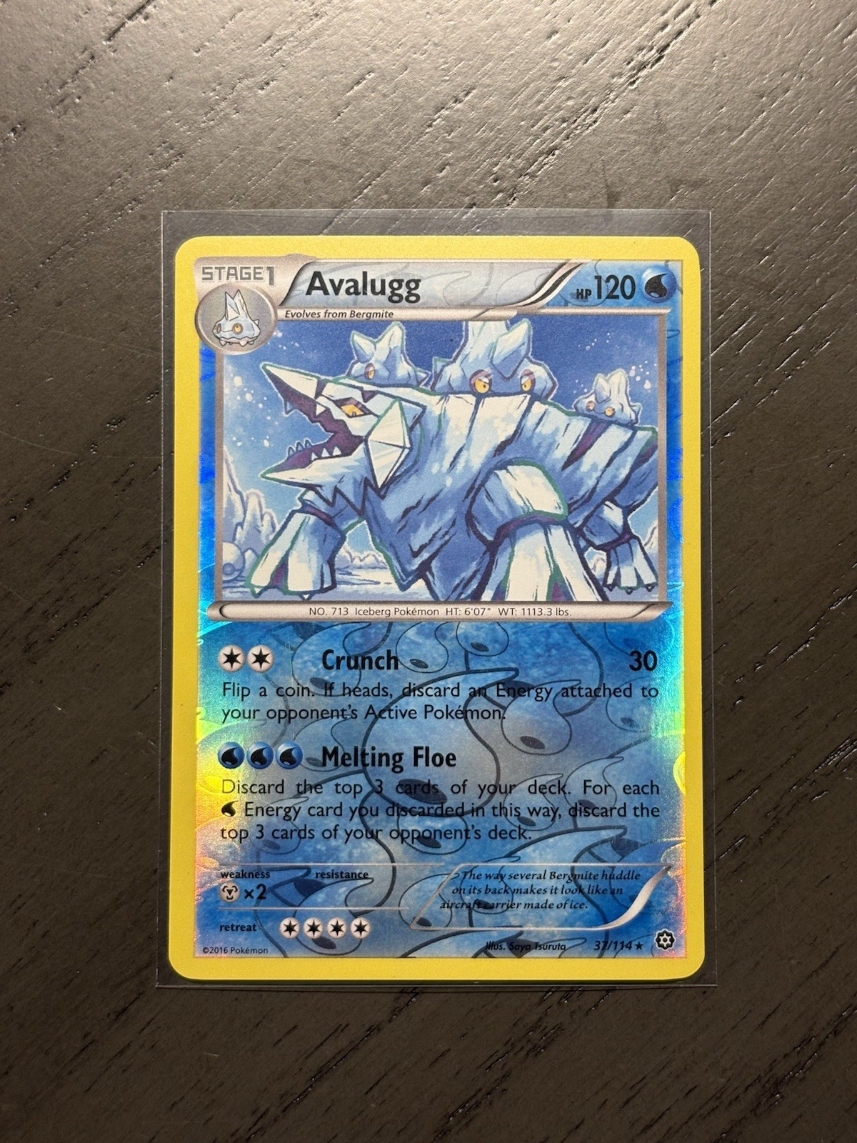 Avalugg 37/114 Steam Siege Pokemon Reverse Holo