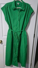 A New Day Women's Short Sleeve Kelly Green Dress XXL Belted Dropped Waist