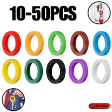 10-50PCS Silicone Key Covers Hollow Elastic Key Cap Protectors Color Markers New