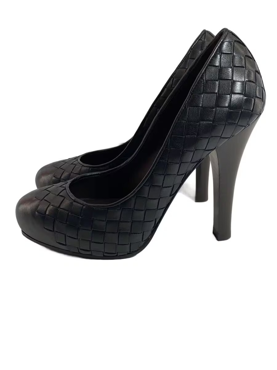 Bottega Veneta Pumps 34.5 Blk Intrecciato Leather JnY73